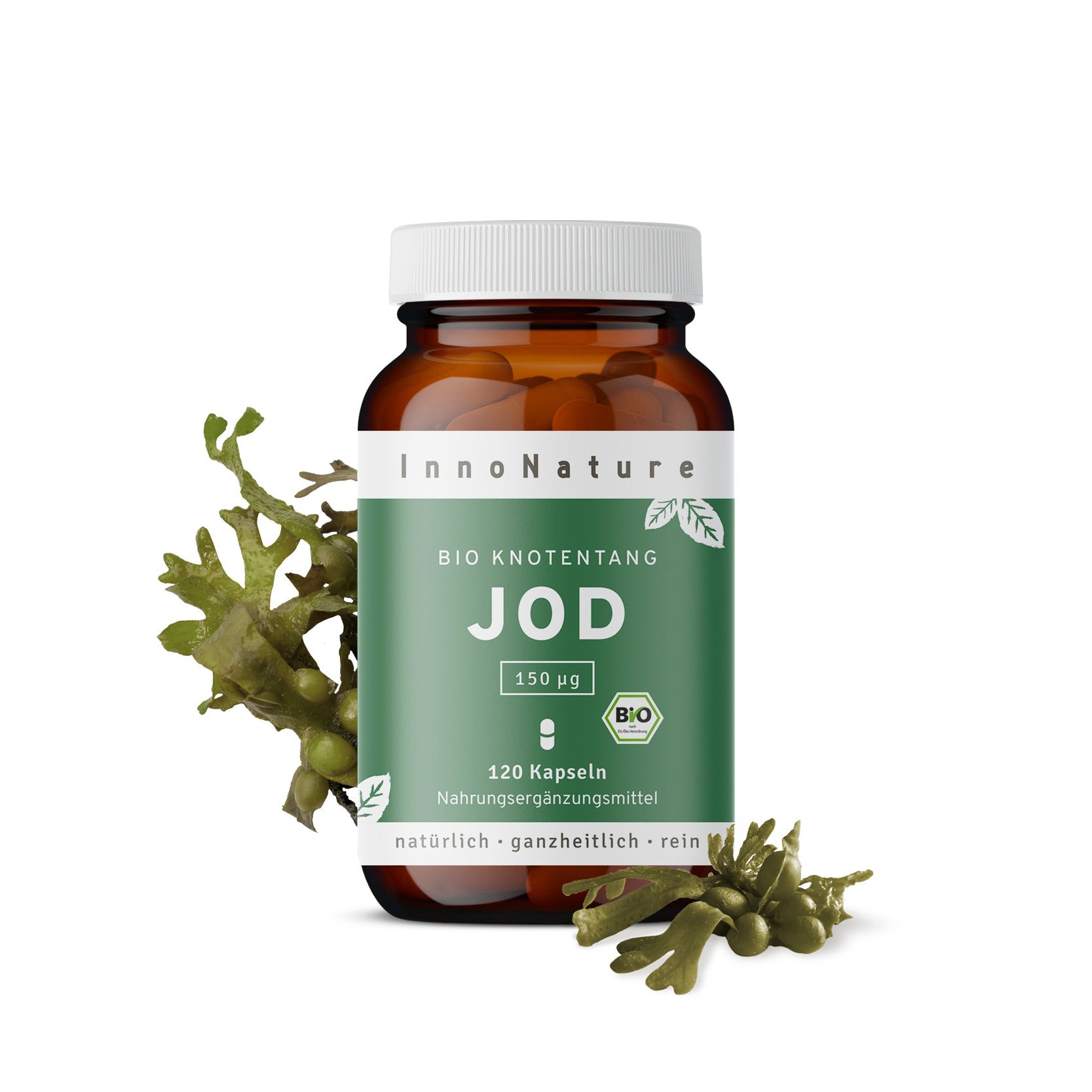 InnoNature Bio Jod Kapseln | natürlich aus Knotentang | vegan