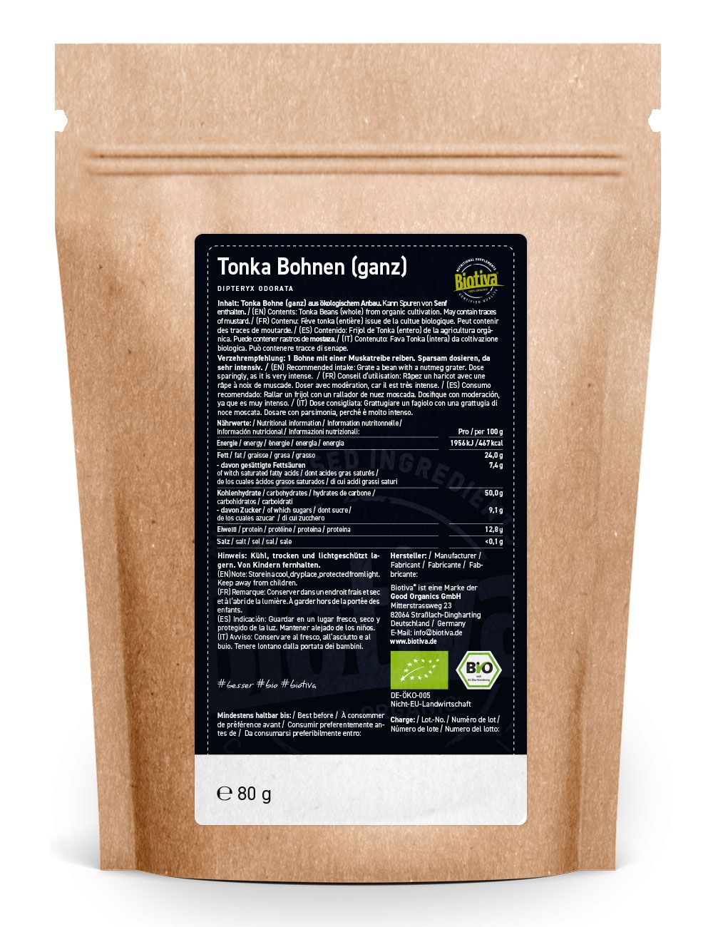 Biotiva Tonkabohnen ganz Bio 80 g - Shop Apotheke