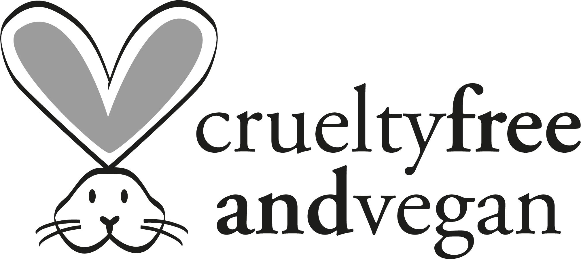 Logo: Hase mit Herz, Text: crueltyfree and vegan.