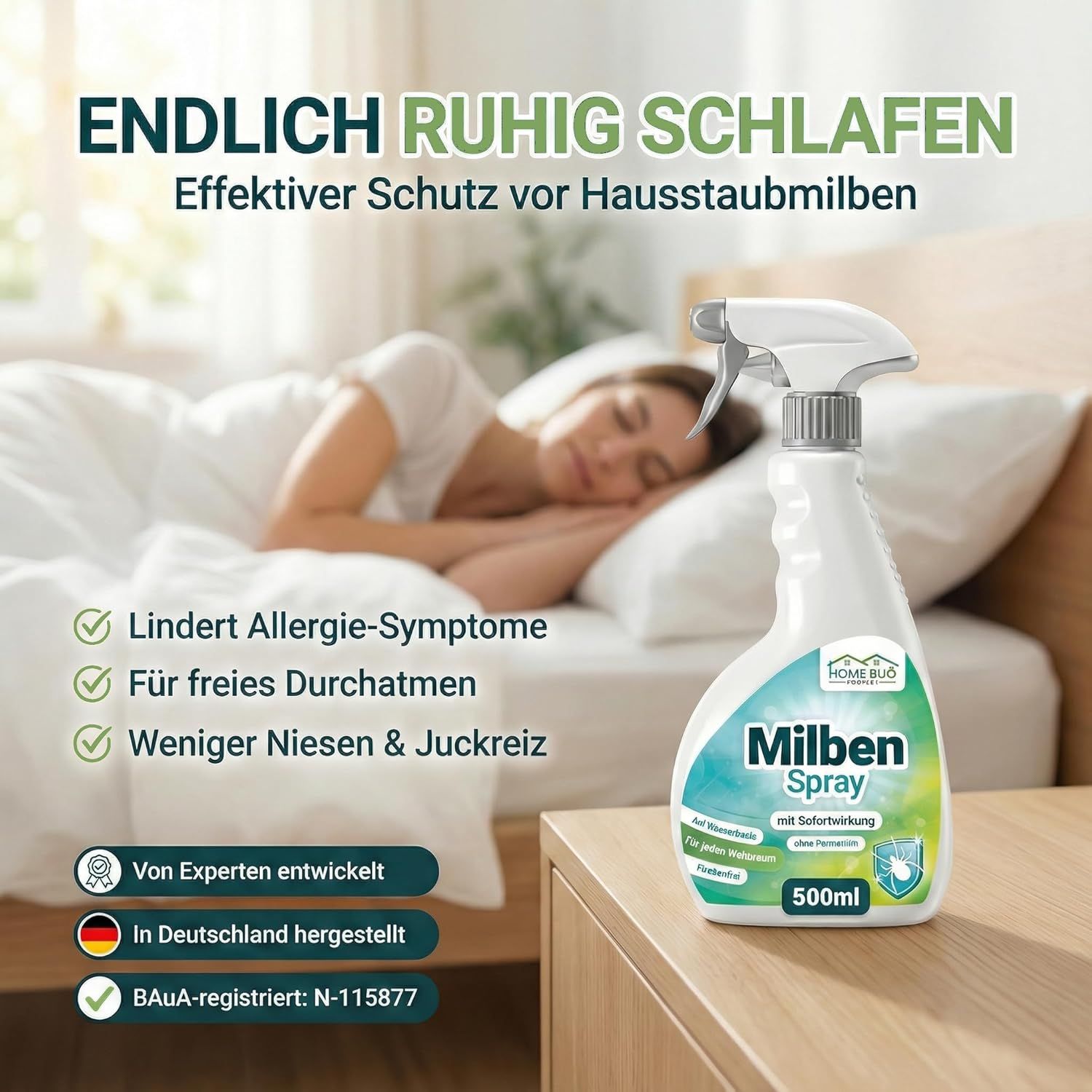 HomeBugProtect Milben Spray Für Matratzen Textilien