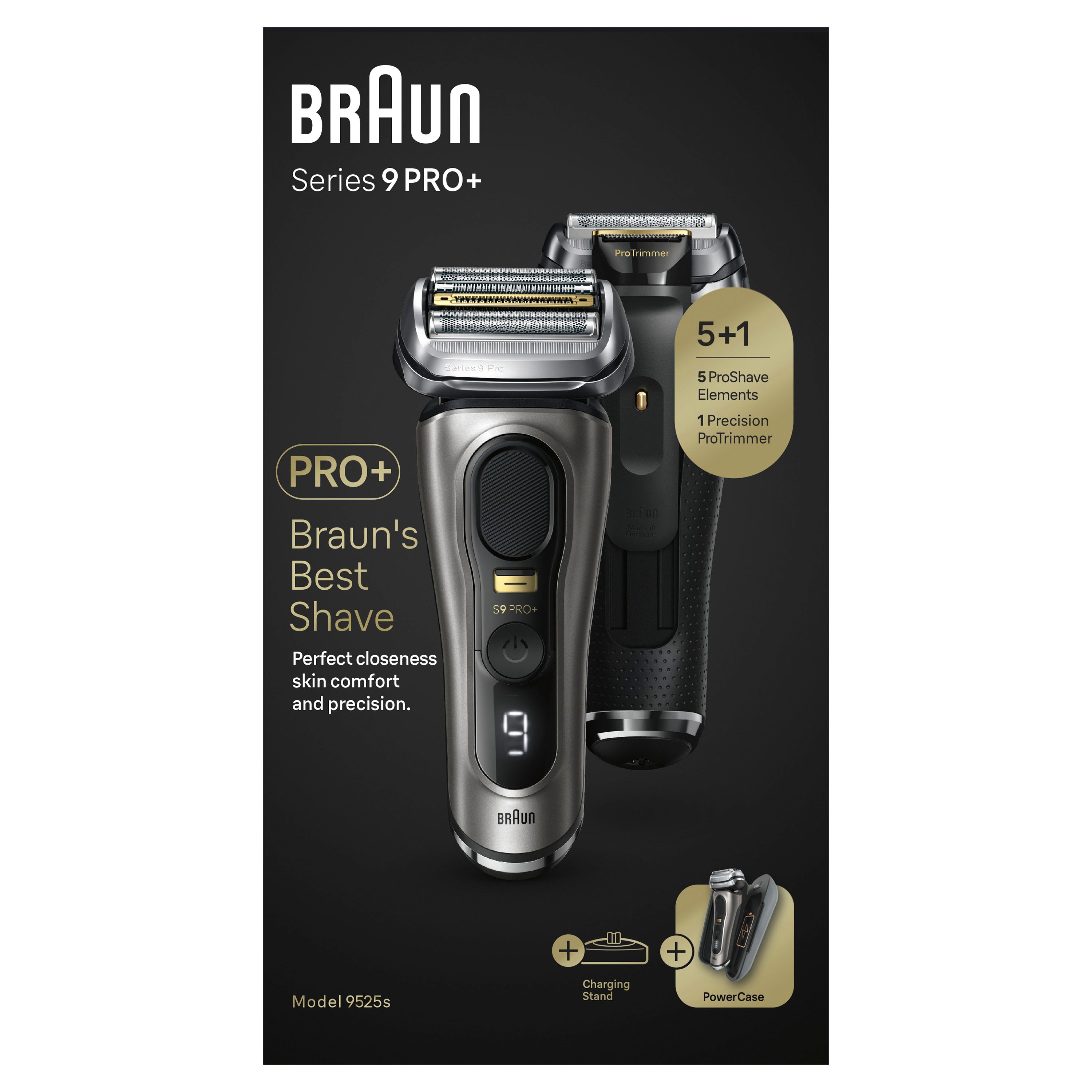 Braun Series 9 Pro+ Elektrorasierer Rasierer-Ladeetui, Wet & Dry, 9525s 1 St