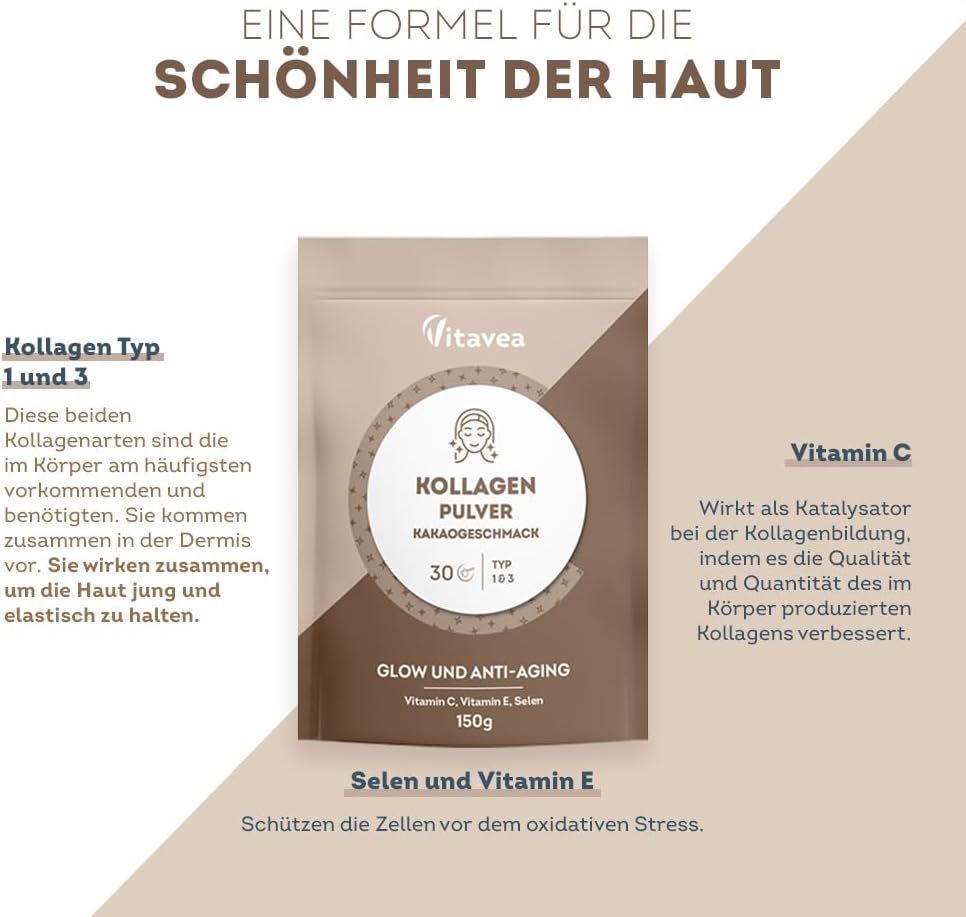 Vitavea Kollagenpulver mit Kakaogeschmack