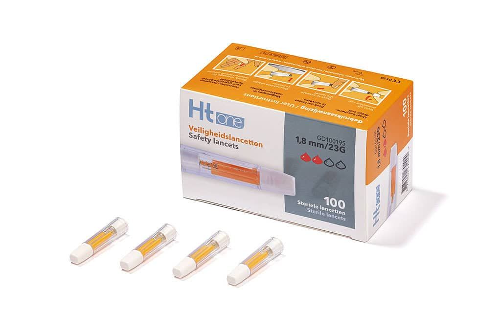 Ht One - Lancette di Sicurezza (1,8 mm) - per il controllo della glicemia