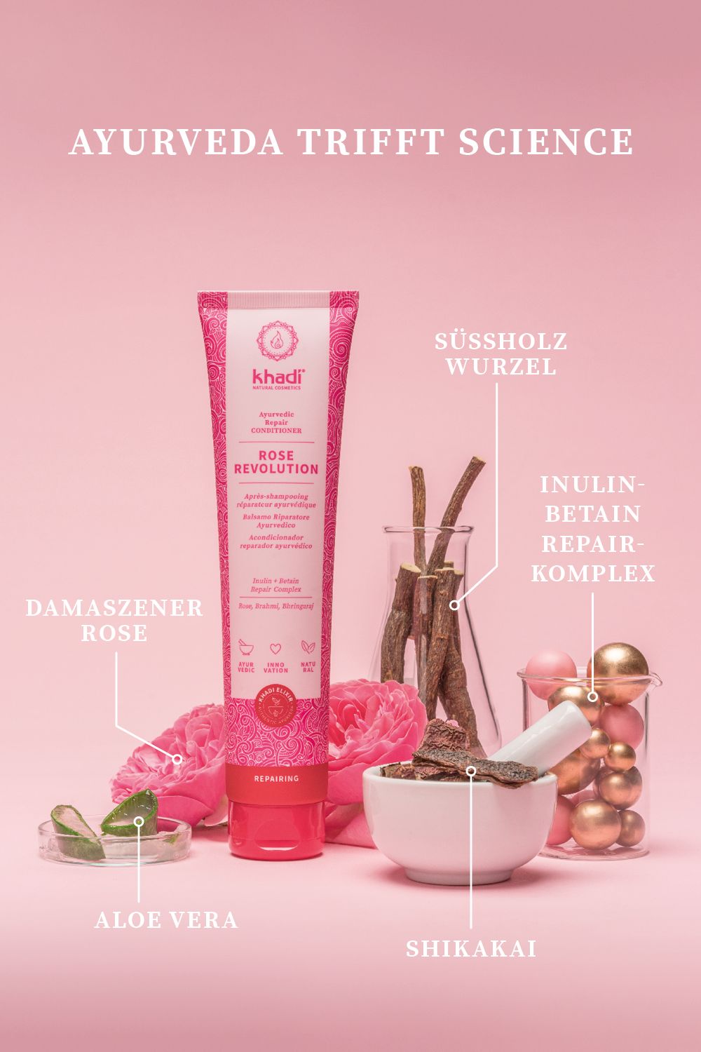 Khadi - Ayurvedischer Repair Conditioner Rose Revolution