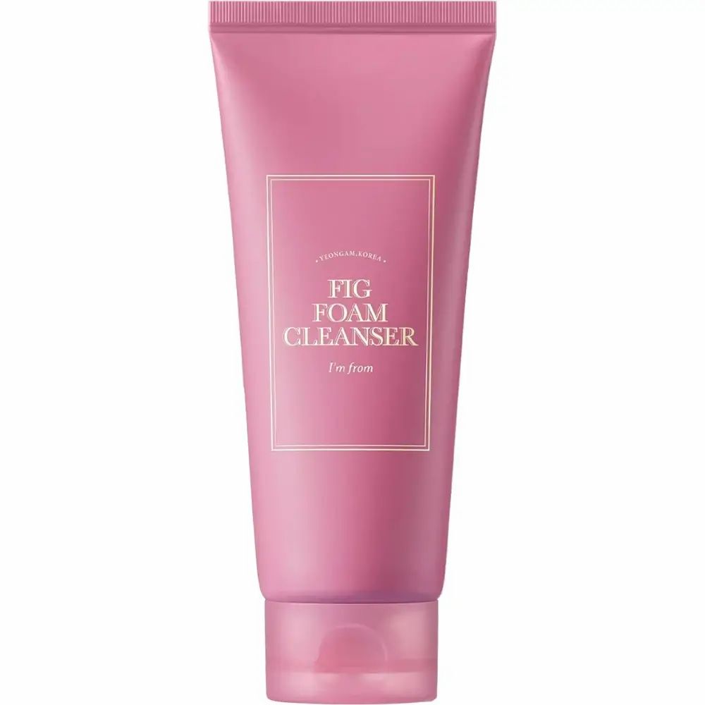 Rosa Tube mit 'FIG FOAM CLEANSER' Aufschrift. Marke 'I'm from'.
