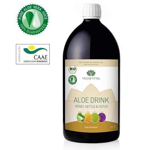 Vegas Cosmetics - Aloe Drink Honey, Nettle & Cistus 1 l Flüssigkeit zum Einnehmen