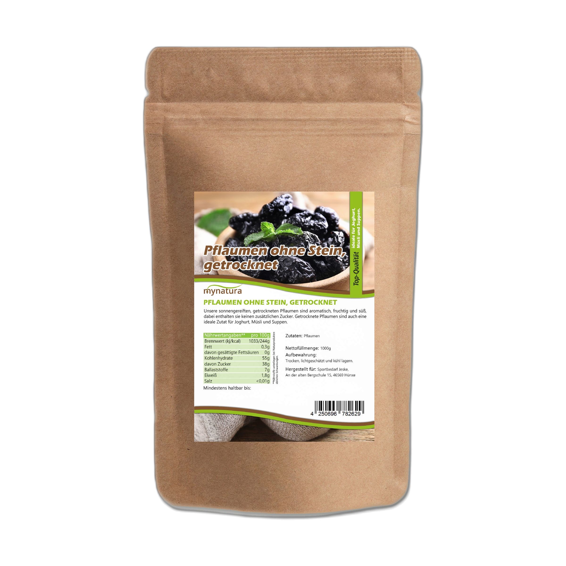 Mynatura Getrocknete Pflaumen in Premiumqualität 1000 g