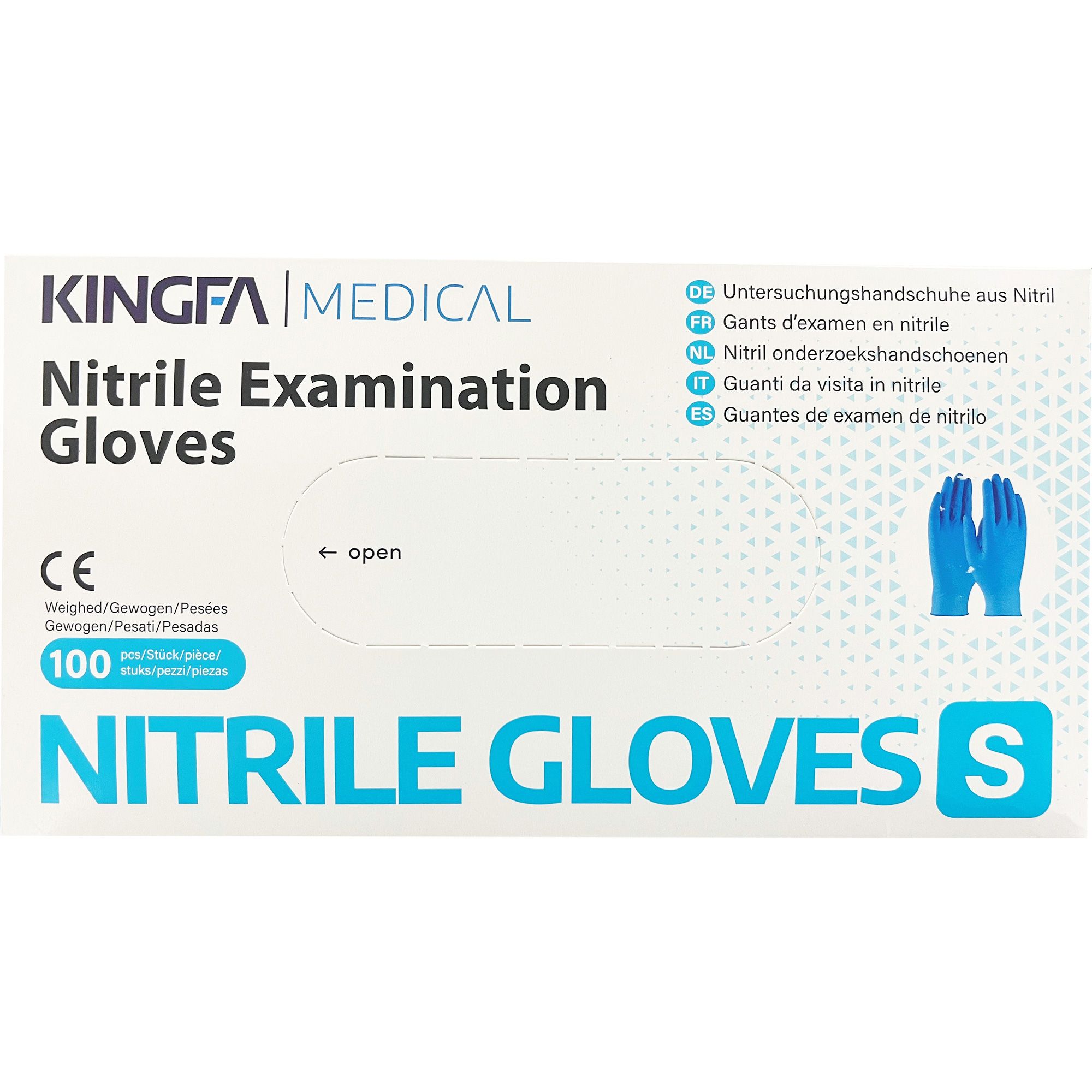 Kingfa Nitril Einmalhandschuhe, puderfrei, Größe S, 100 Stück.
