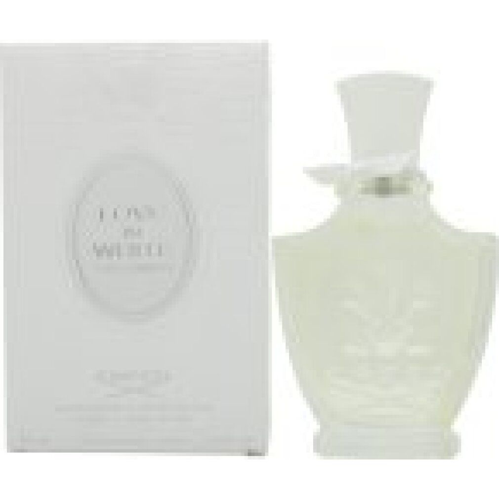Glasflakon und Verpackung. Aufschrift: LOVE IN WHITE, CREED.