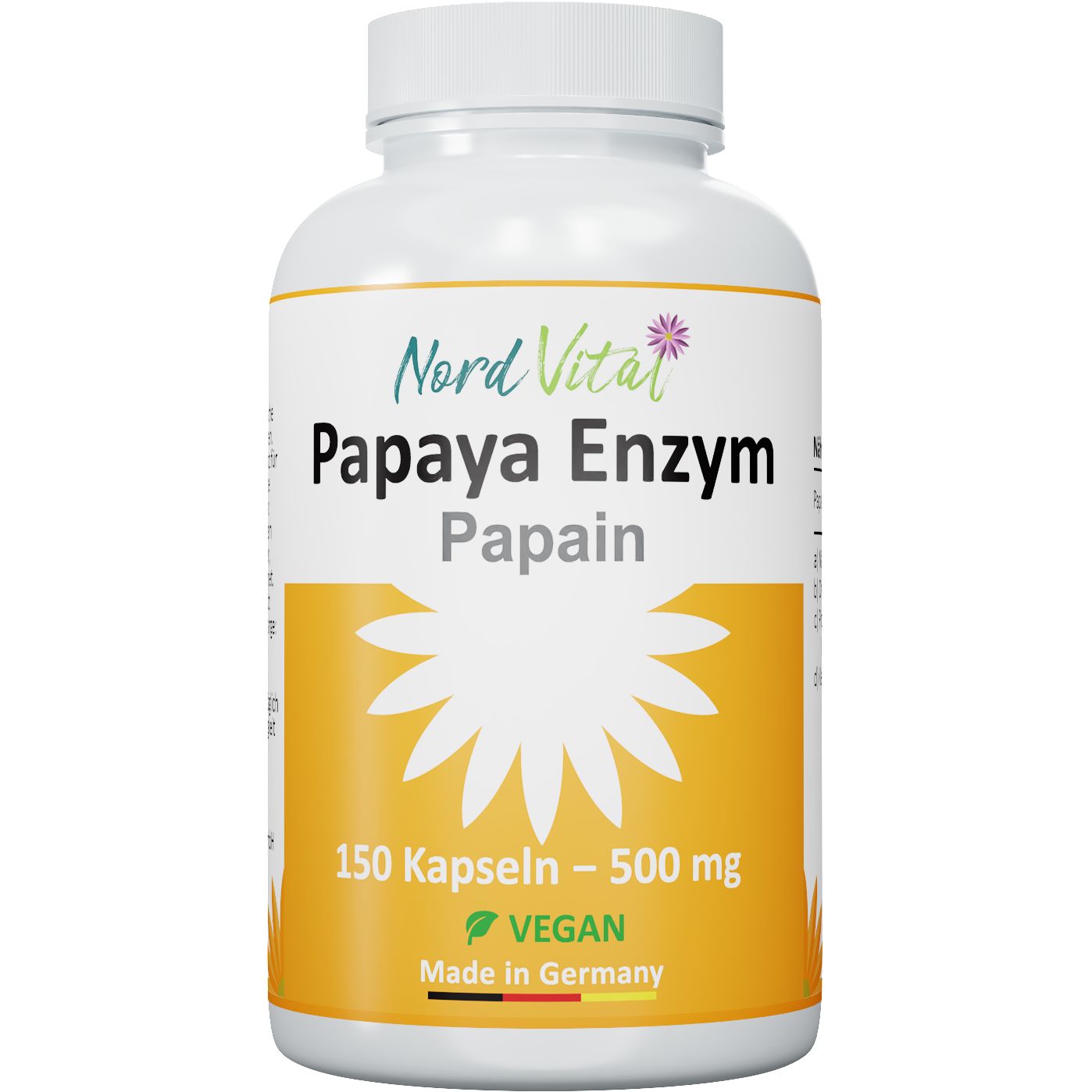 Nord Vital Papaya Enzym - ultrahoch papain-enzymaktivität - Vegan - deutsche Produktion