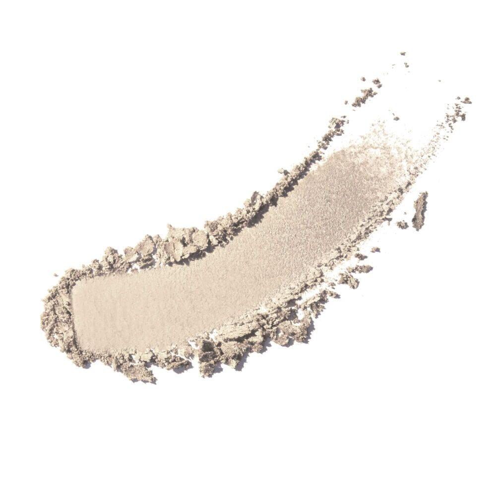 Heller, schimmernder Puder-Swirl auf weißem Hintergrund. Produktname: Artdeco.