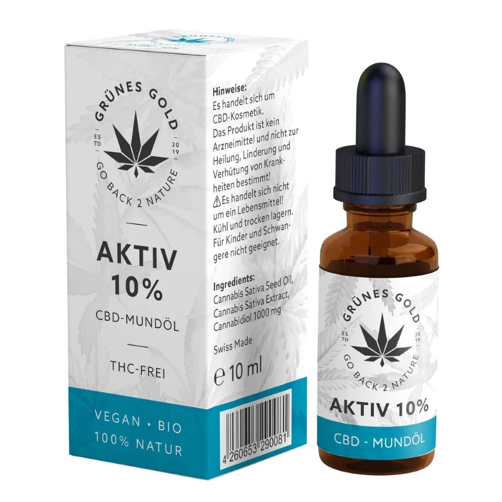 Aktiv 10% CBD-Mundöl von Grünes Gold