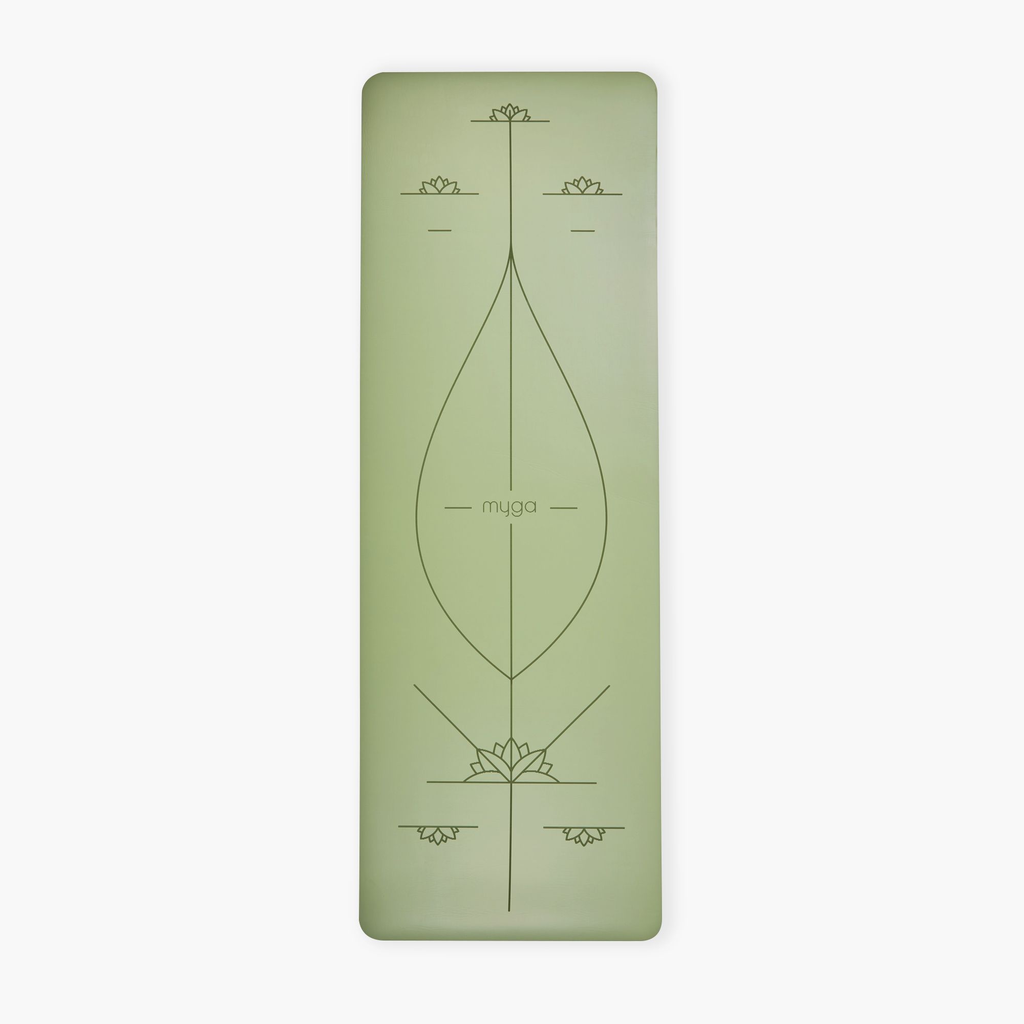 Myga Yoga Ausrichtungs-Matte - Moosgrün