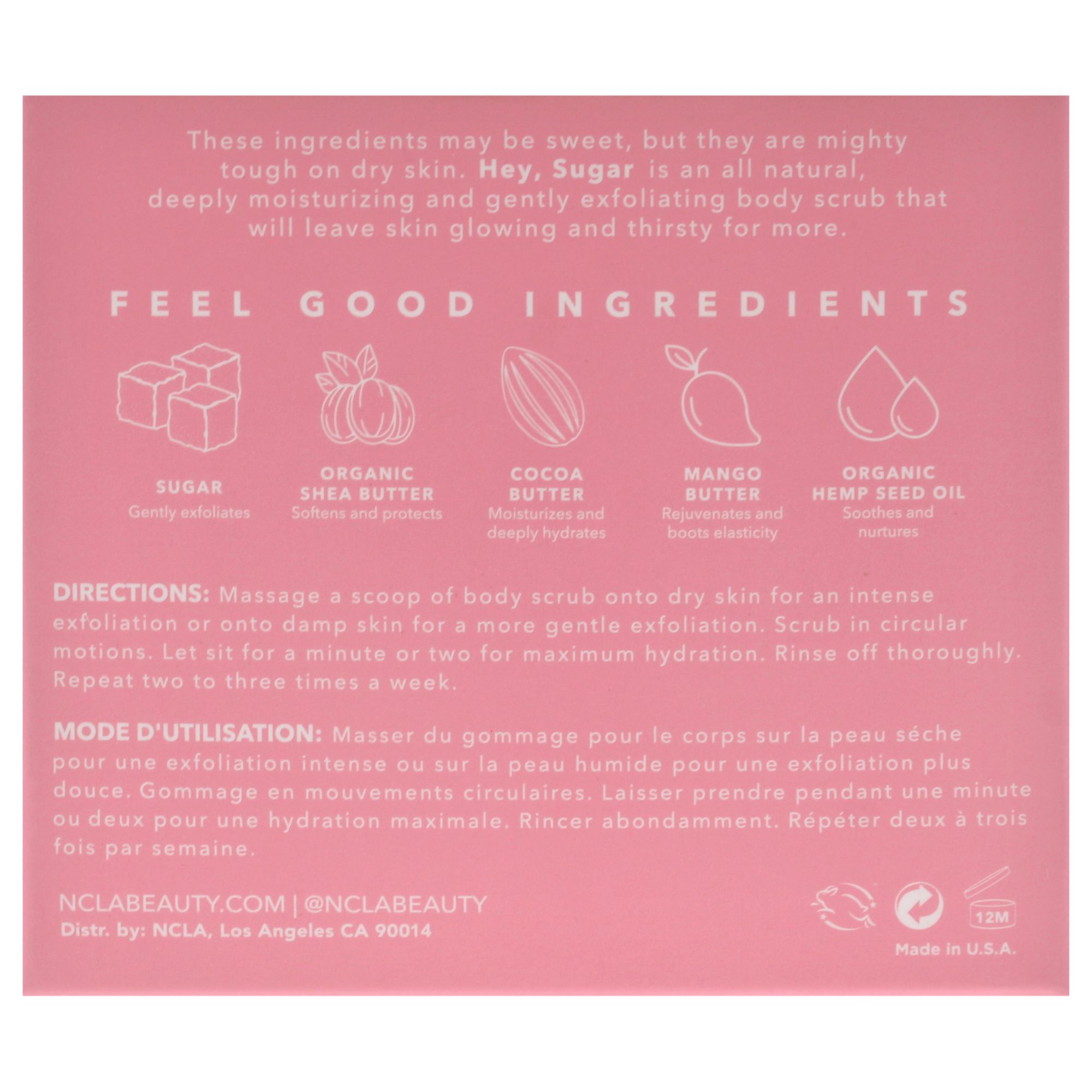 Hey Sugar natürlich Körperpeeling - Pink Champagne von NCLA