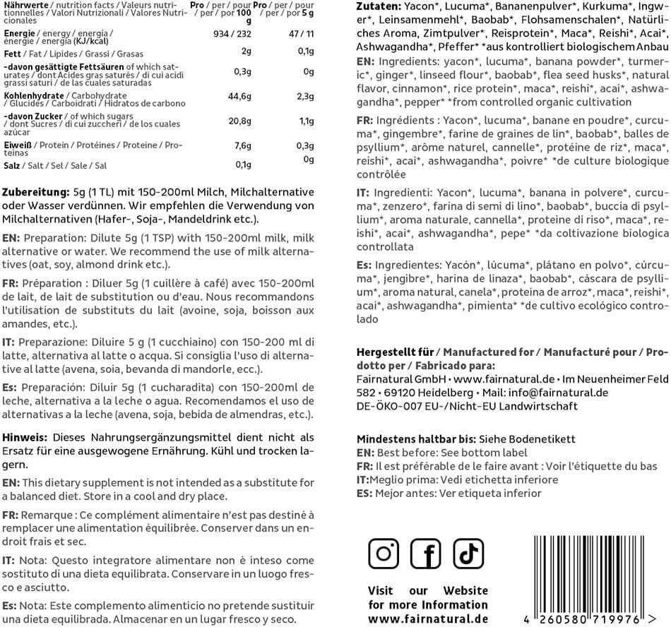 FAIRNATURAL Bio Goldene Milch Pulver