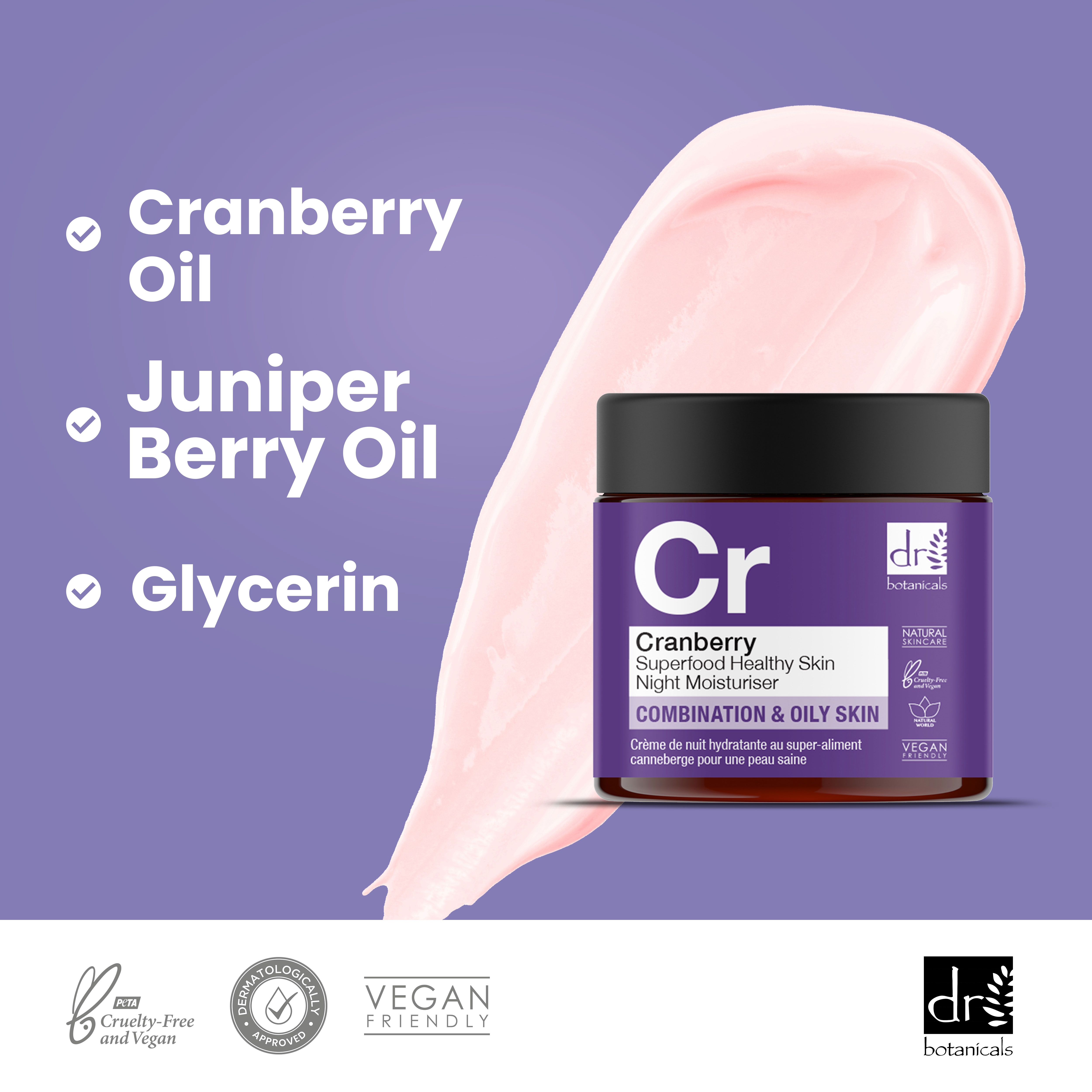 Dr Botanicals Cranberry Superfood Healthy Skin Night Moisturiser