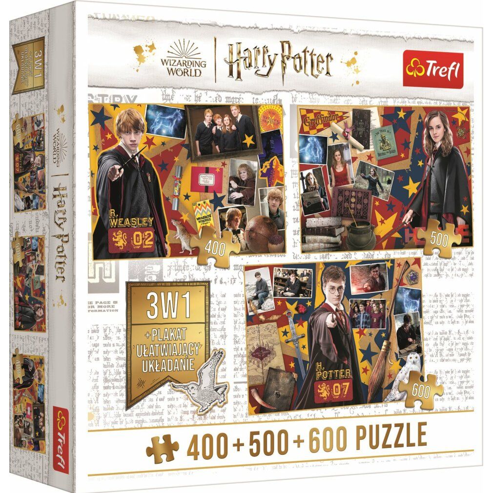 trefl Puzzle Harry Potter: Ron, Hermine und Harry 400 + 500 + 600 Teile