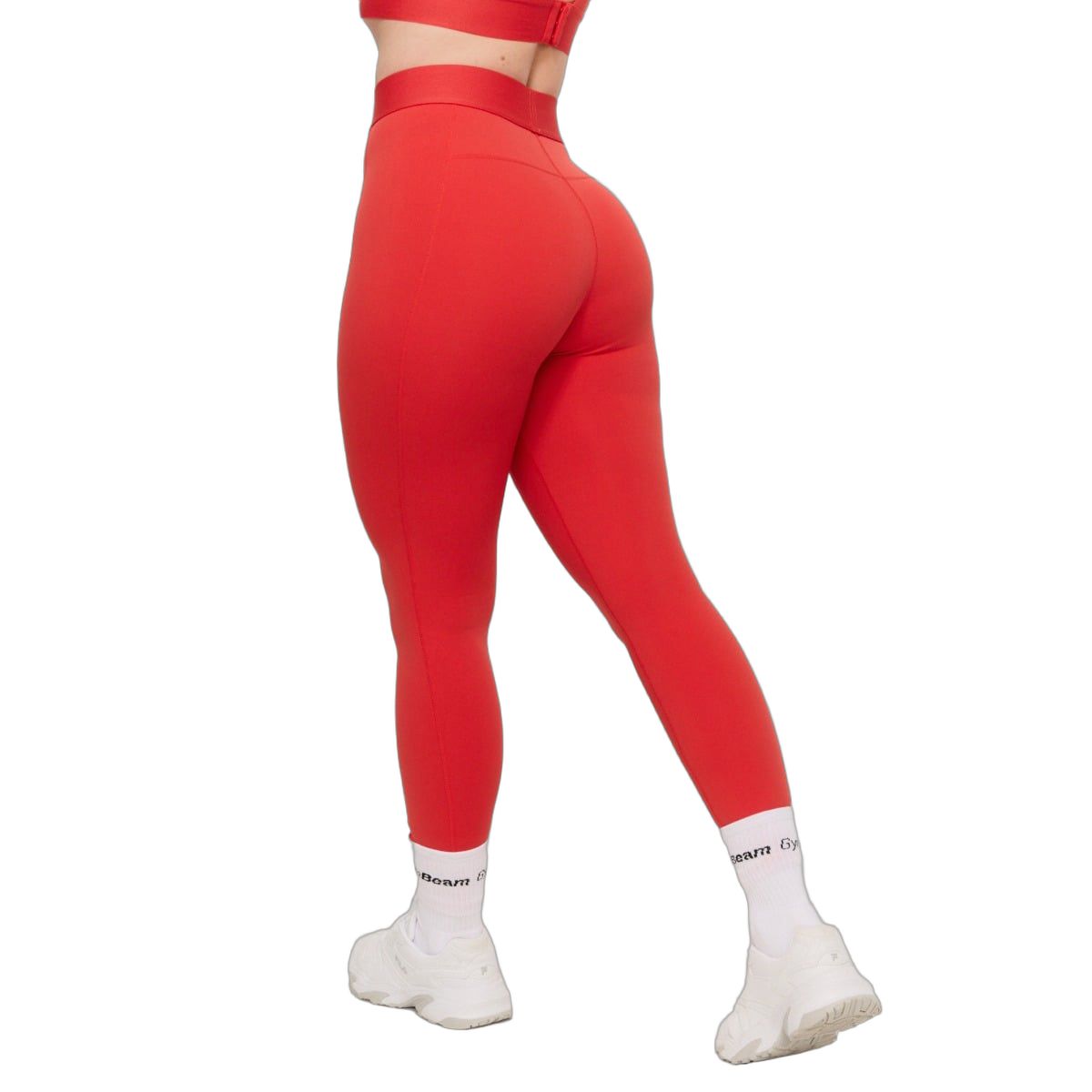 GymBeam Leggings Damen mit hoher Taille und elastischem Material in Hot Red