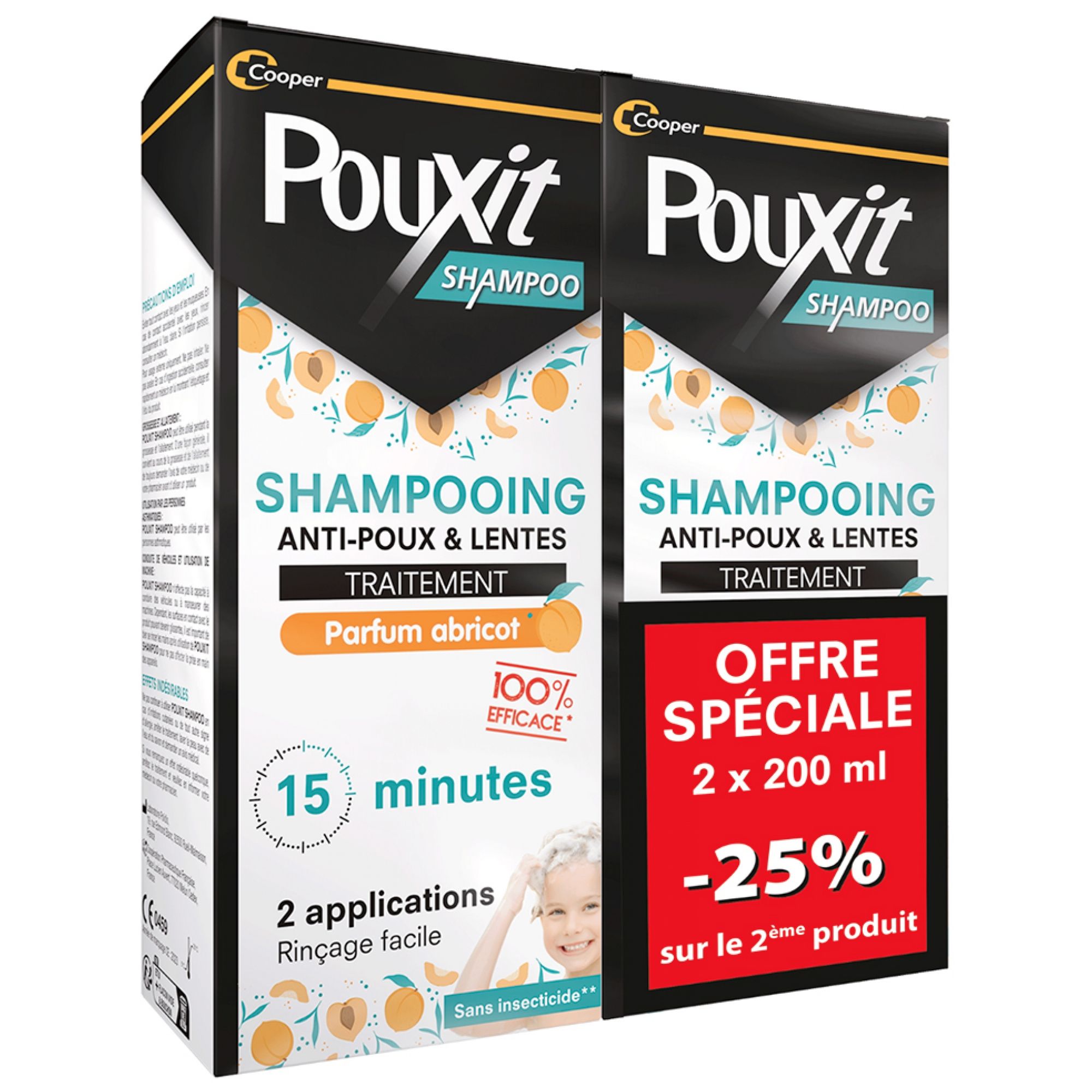 Pouxit Shampoo Gegen Läuse & Nissen 2 x Sonderangebot 13,5x4,5x15,8 cm