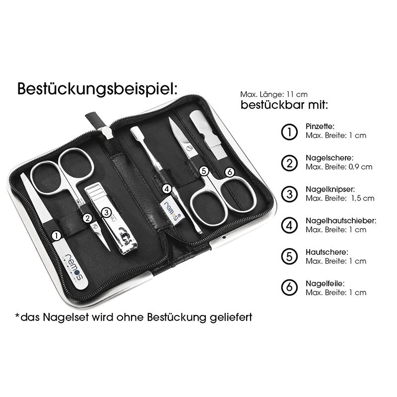 REMOS Etui "Tara", echtes Leder, schwarz, leer