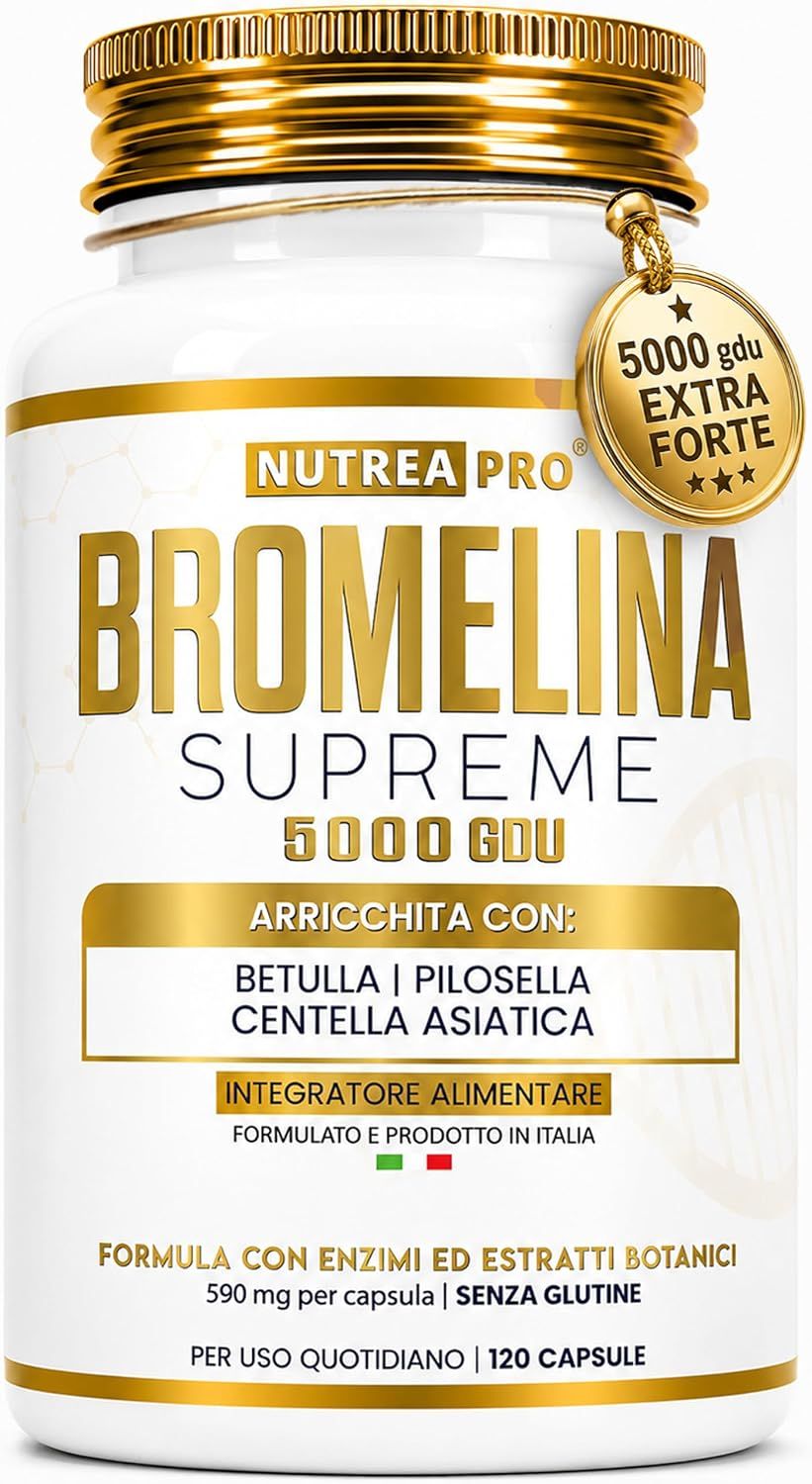 Bromelina Forte Drenante 5000 GDU/g | Microcircolo, Gambe Pesanti e drenaggio | NUTREA PRO®