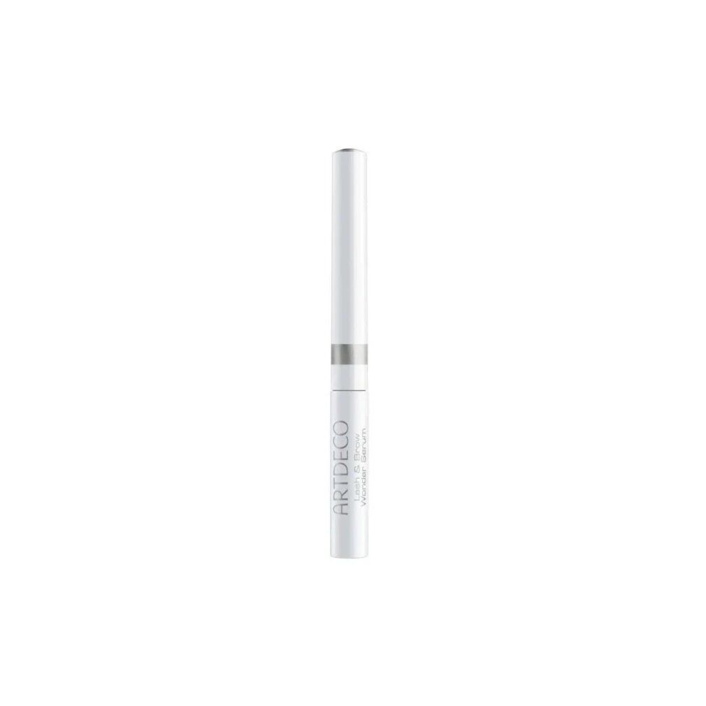 Artdeco Lash & Brow Wonder Serum in weißem Stift mit silbernem Ring. Geschlossener Applikator.