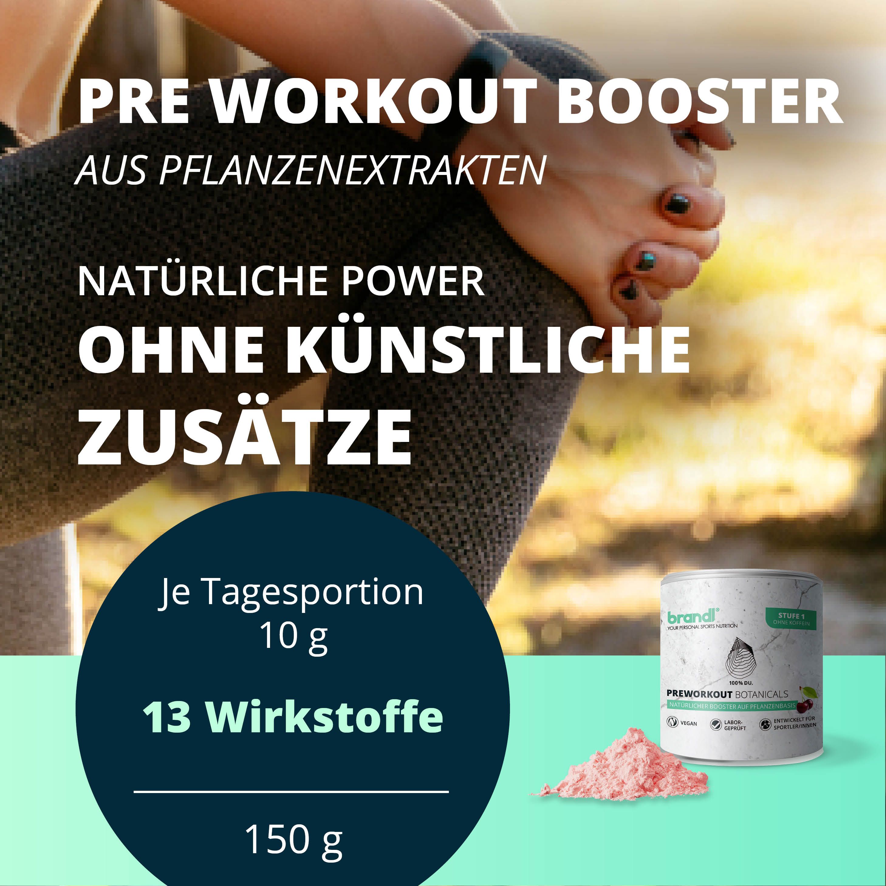 brandl® Superfood Pre Workout Booster mit Koffein | Ashwagandha, uvm. 150 g Pulver