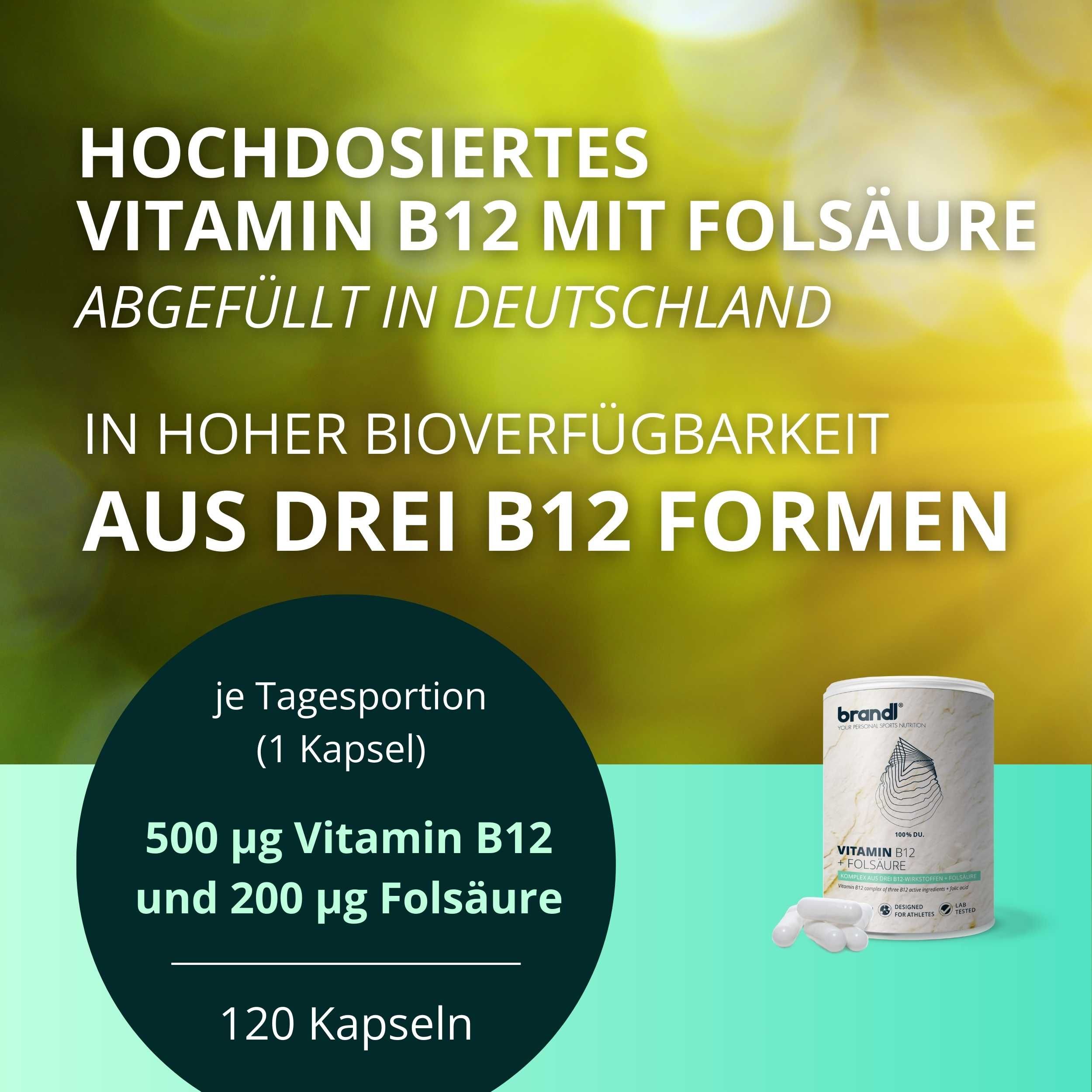 brandl® Vitamin B12 Folsäure Vegan aus 3 Aktivformen