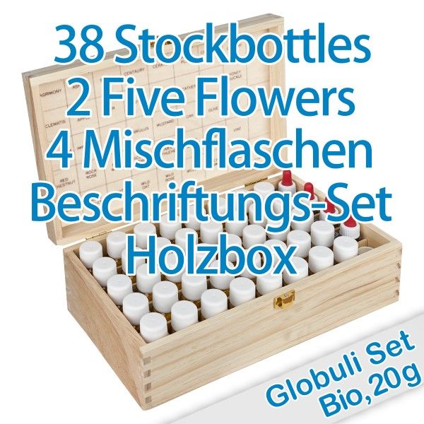 Edis 20g Bachblüten Globuli Set in Holzbox