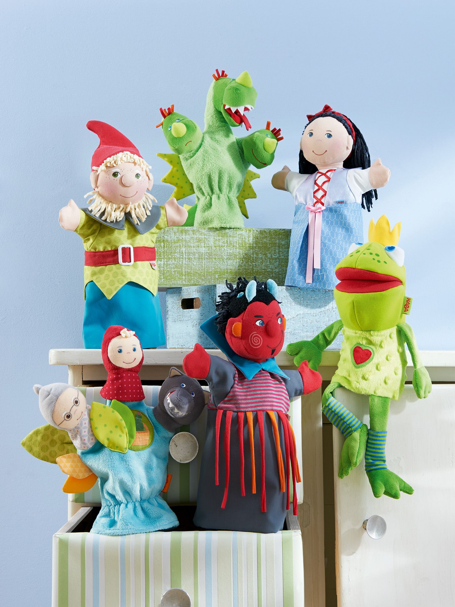 HABA Handpuppe Handpuppe Froschkönig, 26 cm