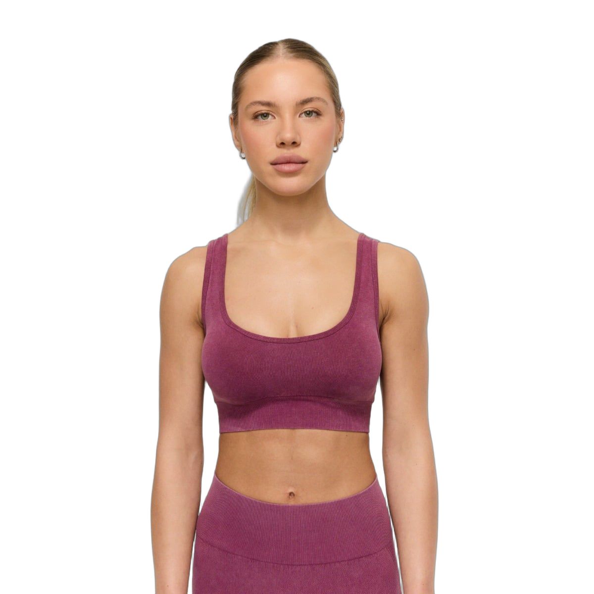 GymBeam Sport-BH Damen nahtlos mit breiten Trägern und Modell Plum 1 St