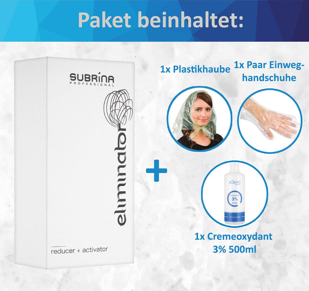 Eliminator Haarfarben Entferner + Creme Oxydant Entwickler 3% | Color Remover | Farbentferner