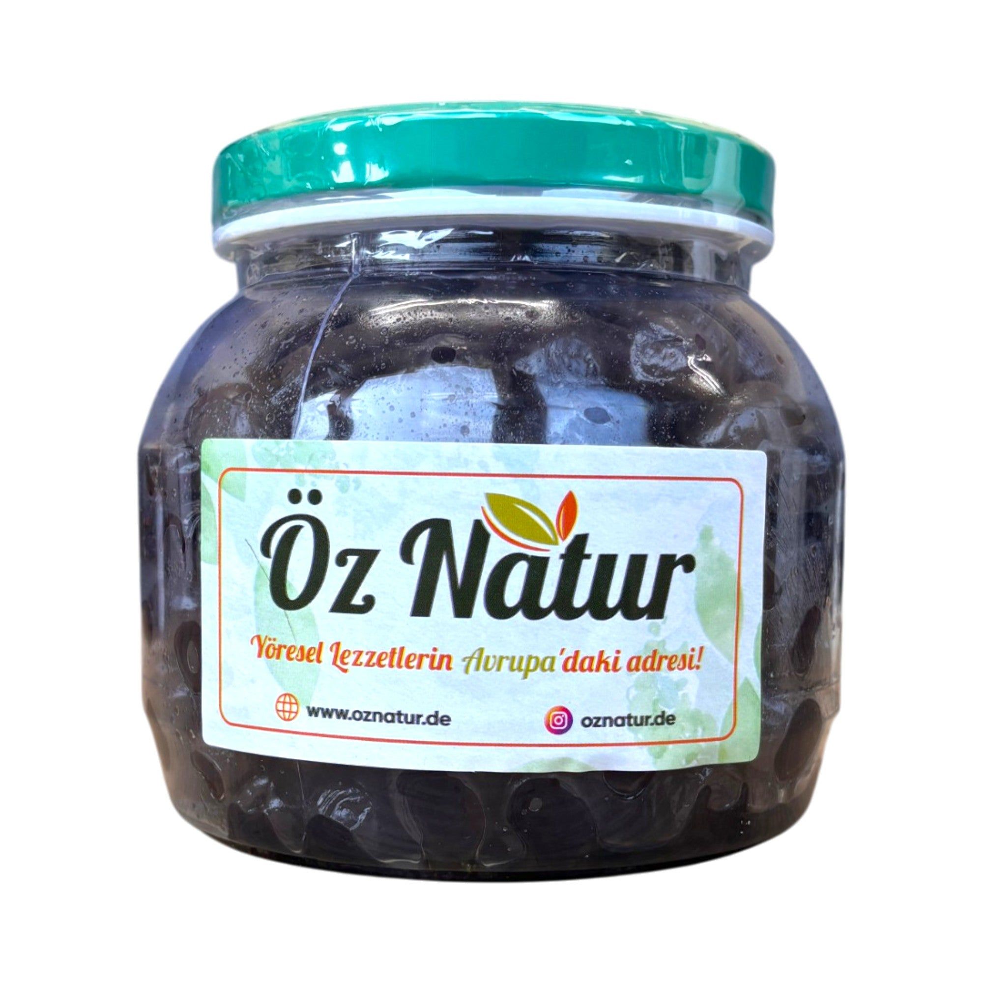 Öz Natur | Gemlik Schwarze Oliven mit Stein 0,8 kg