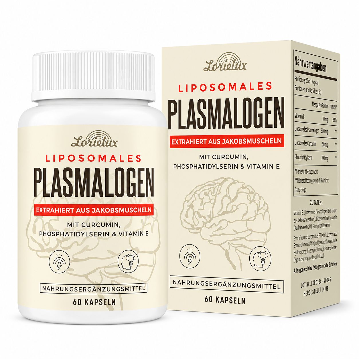 Lorielux Liposomal Plasmalogen Nootropic Kapseln