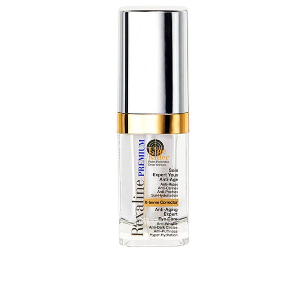 Zylindrische Flasche mit silbernem Deckel. Aufschrift: Rexaline Premium, X-treme Corrector.