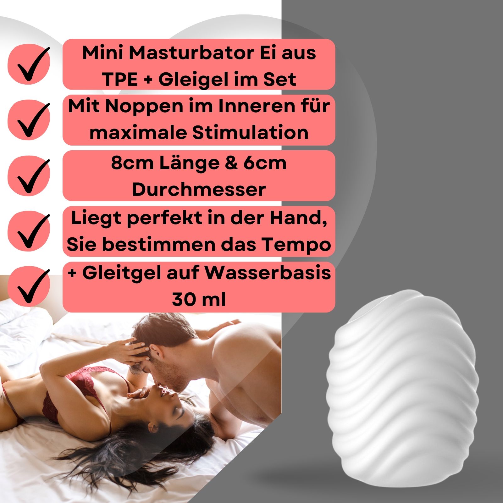Lovelyness - Ei Masturbator  "Wave" - Set + Gleitgel