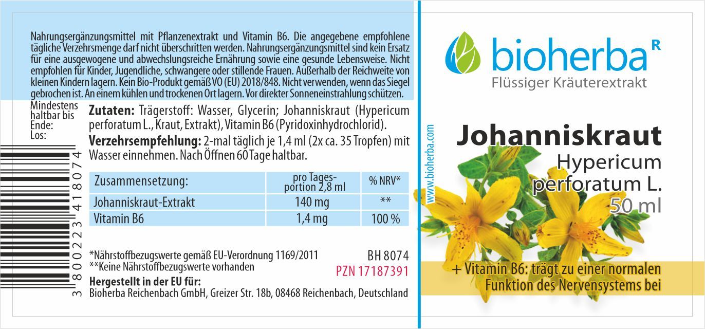 Johanniskraut Tropfen Tinktur 50 ml PZN 17187391