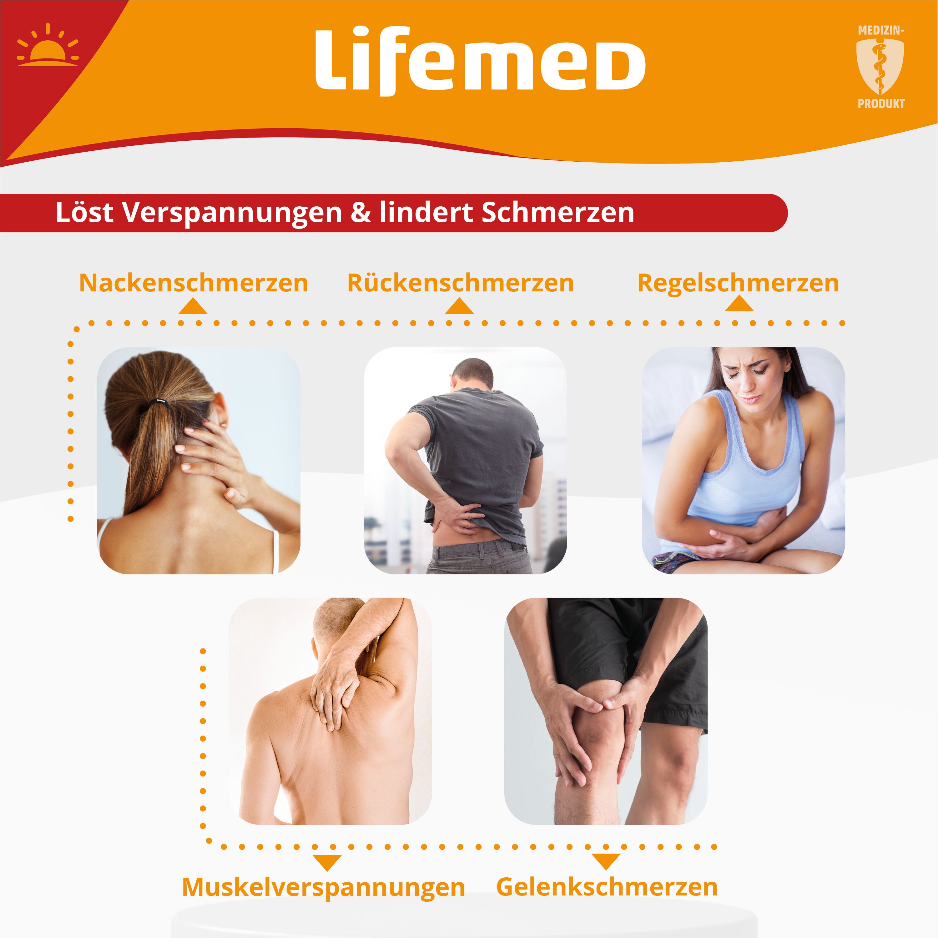 Lifemed XXL Wärmepflaster für Rücken, Schultern und Nacken 13 x 19 cm 3 St Pflaster