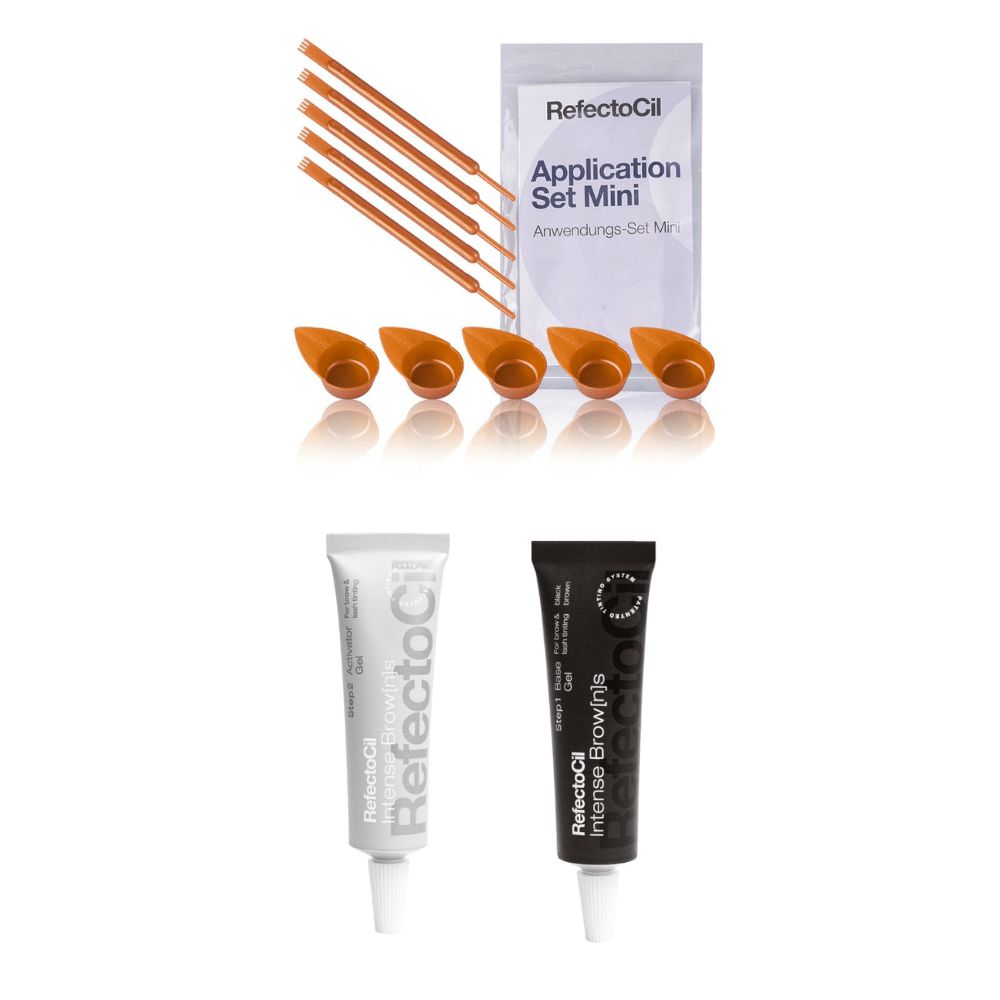 RefectoCil Base Gel Schwarzbraun & Intense Brow[n]s Activator Mini-Anwendungs Set 15 ml Creme