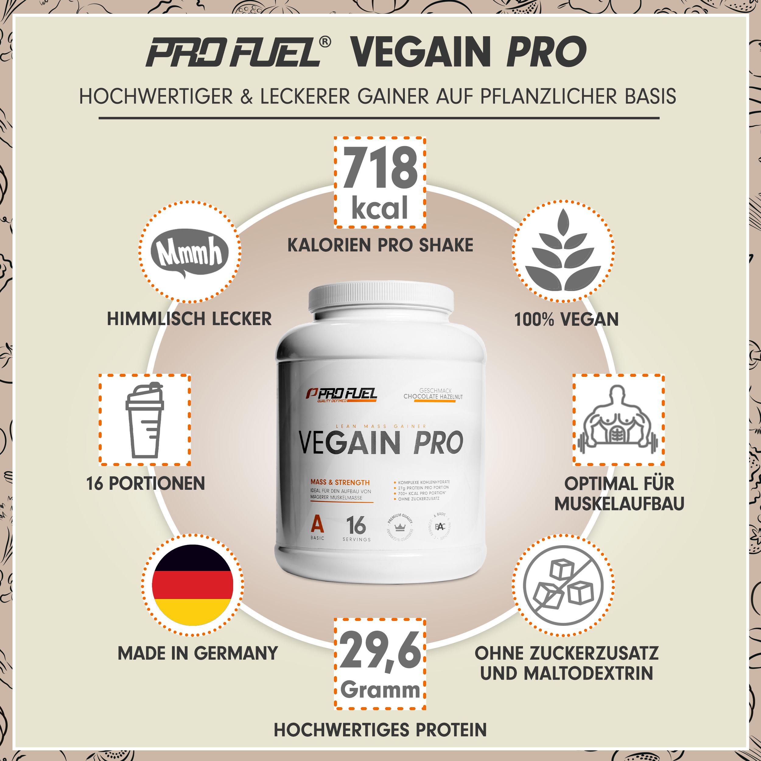 ProFuel - Vegain PRO Weight Gainer 2200 g Pulver