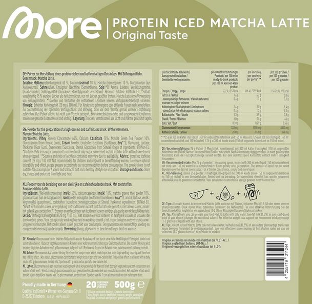 More Protein Iced Matcha Latte Original Taste