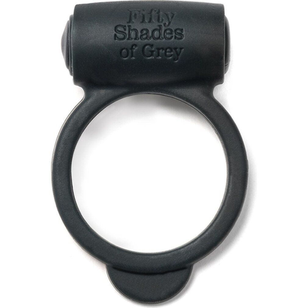 Schwarzer Penisring mit der Aufschrift "Fifty Shades of Grey".