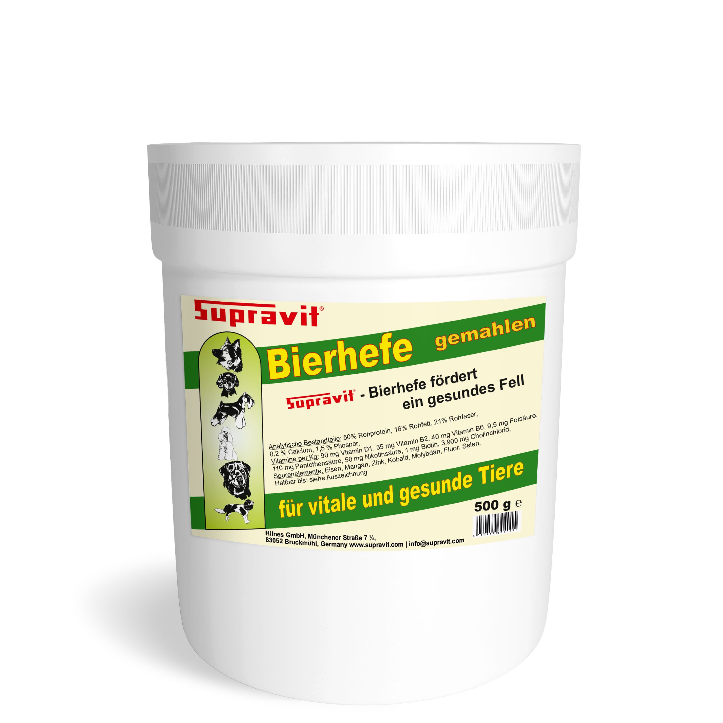 Supravit Bierhefe gemahlen I 500g feines Bierhefepulver für Hunde 500 g