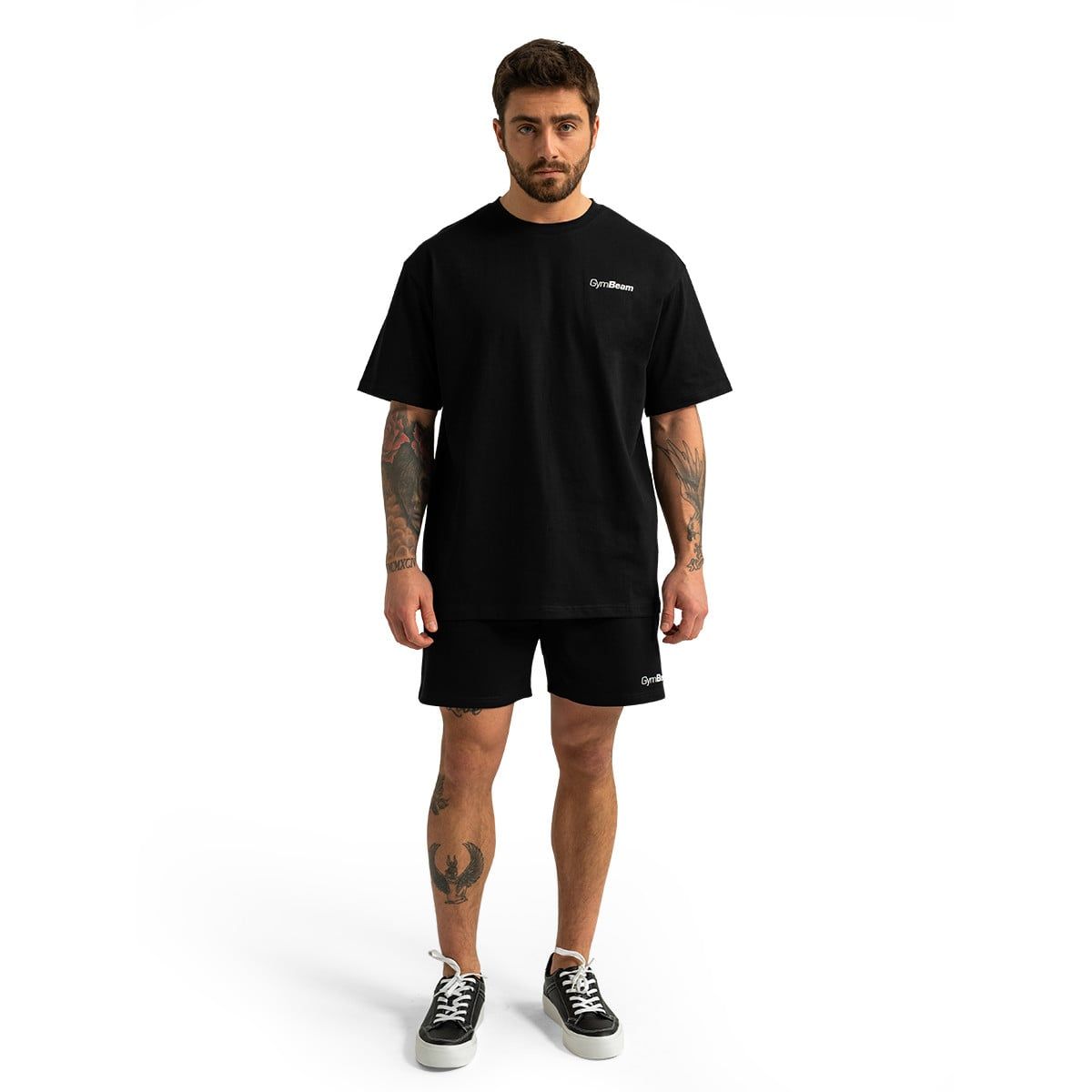 GymBeam T-Shirt Herren Oversized Limitless Schwarz aus Baumwolle