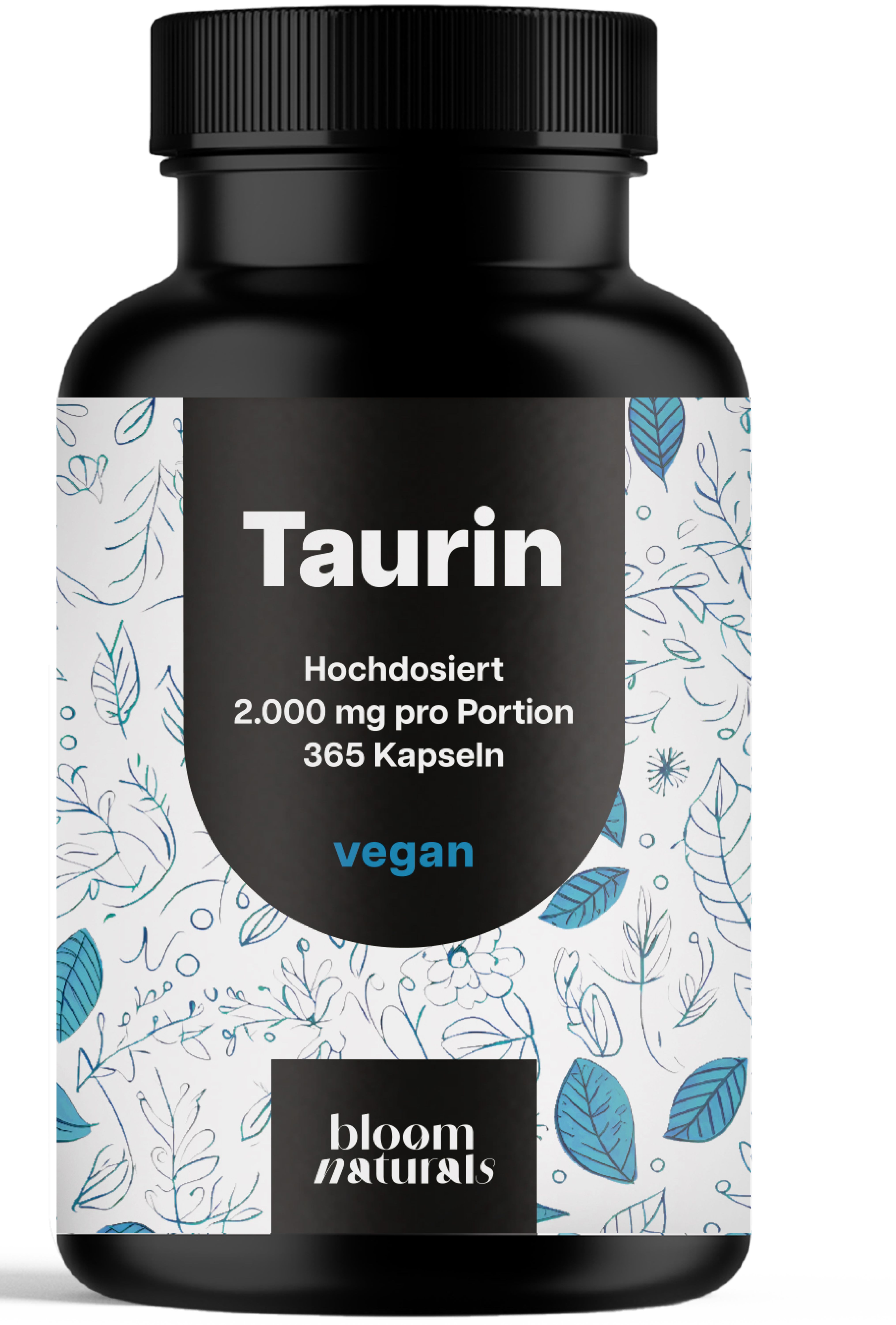 Bloom Naturals Taurin Kapseln Hochdosiert - 365 6 Monate Vorrat 435 g