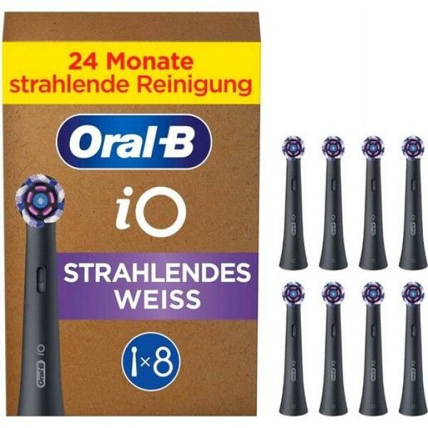 Aufsteckbürsten Oral-B iO Strahlendes Weiss 8 Stück schwarz