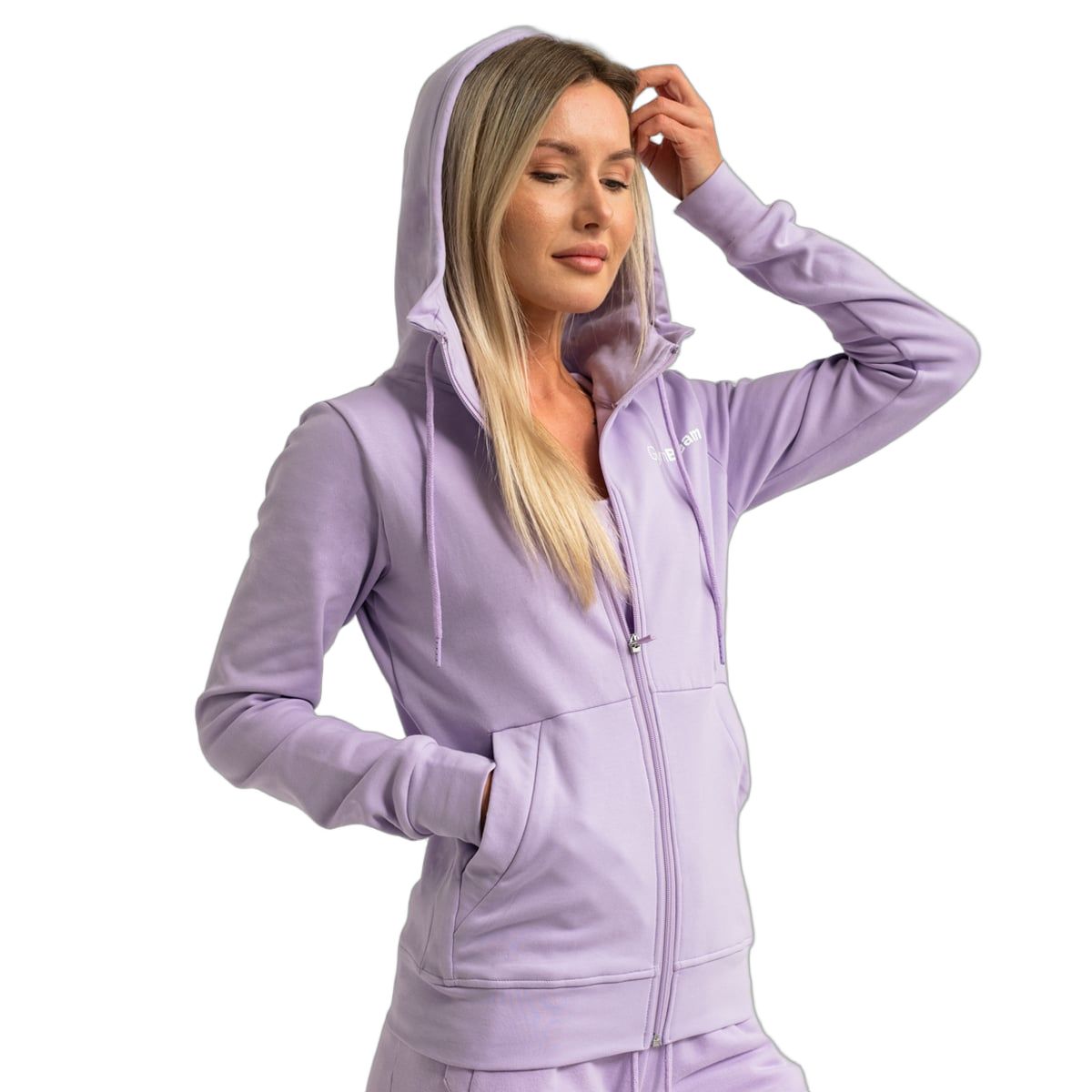 GymBeam Hoodie Damen regular mit Reißverschluss und Kapuze Lavender 1 St
