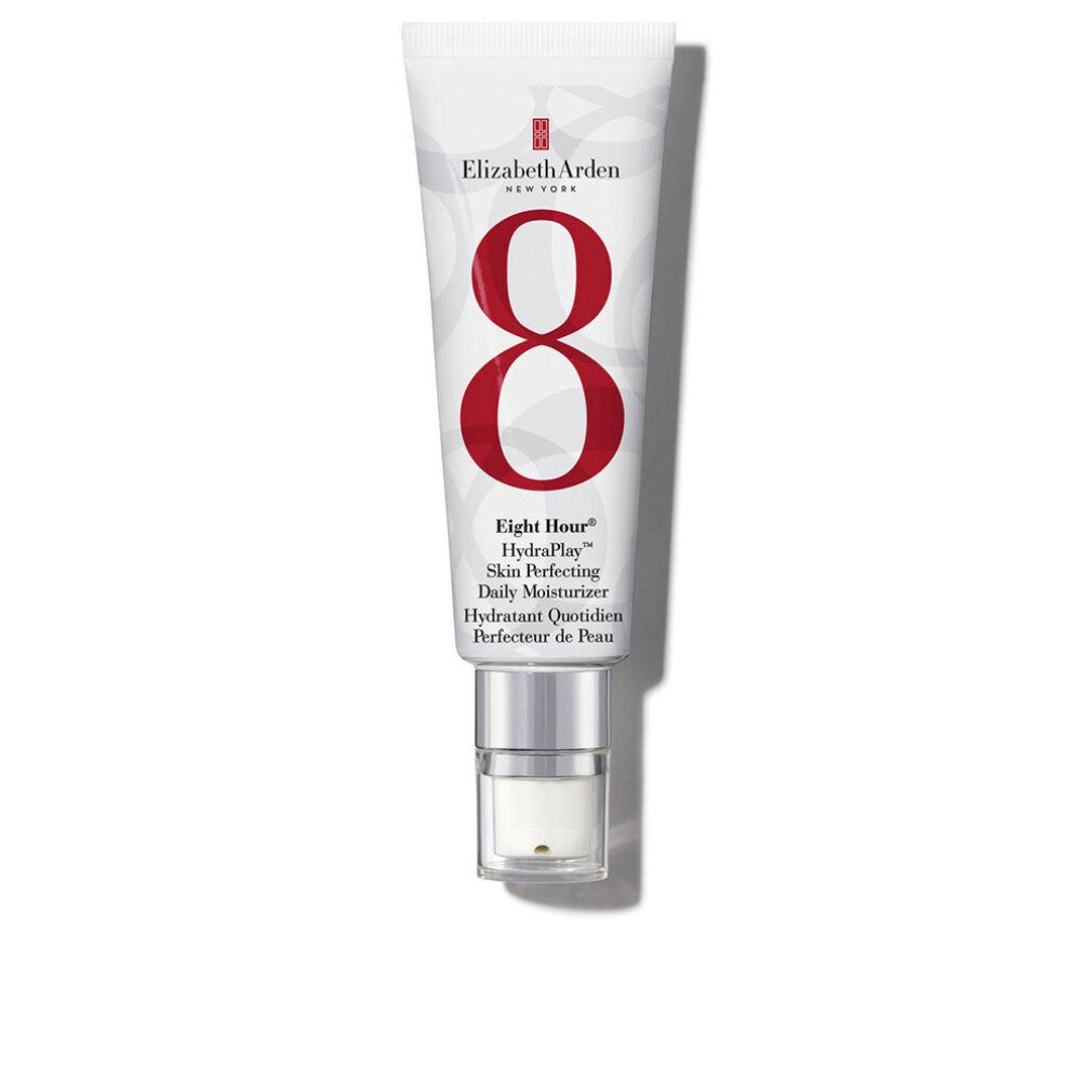 Weiße Tube mit roter '8' und Schriftzug 'Elizabeth Arden'. Produktname und Text darunter.
