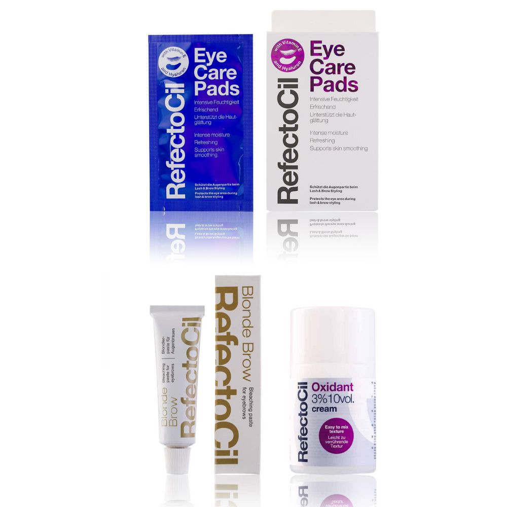 Refectocil Blondierpaste Blonde Brow & Oxidant Creme 3% Eye Care Pads Set 15 ml