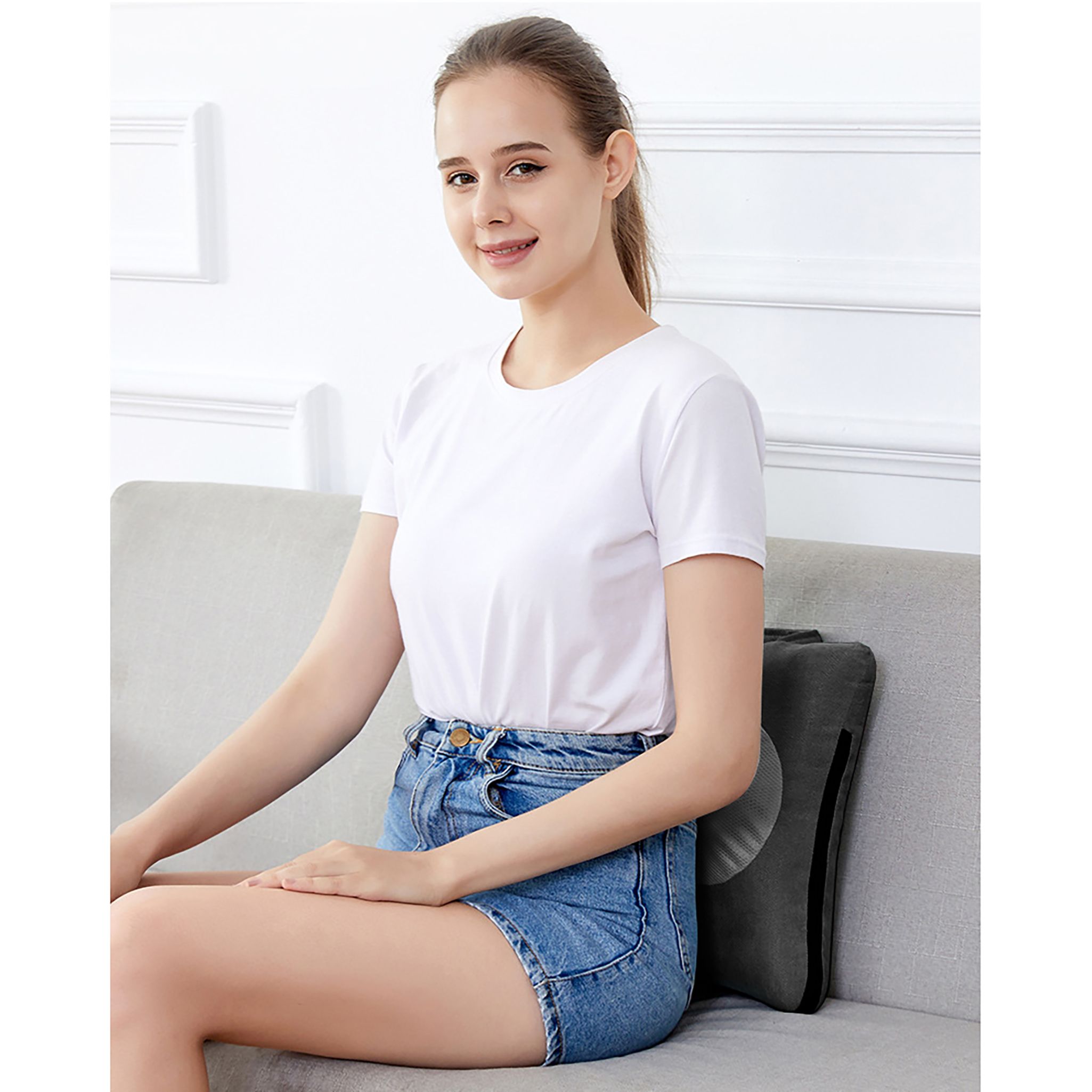 axion® Shiatsu-Massagekissen mit Wärmefunktion, Massagegerät, für Rückenmassage und Nackenmassage